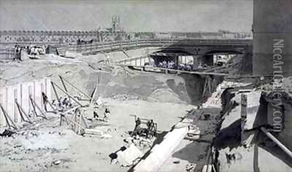 Hampstead Road Bridge 3 Oil Painting - John Cooke Bourne