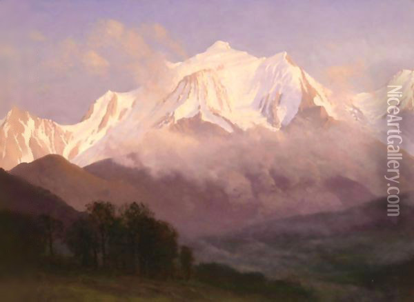 Grand Tetons Oil Painting - Albert Bierstadt