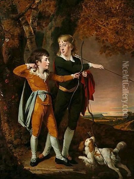 The Boy Archers Oil Painting - Josepf Wright Of Derby