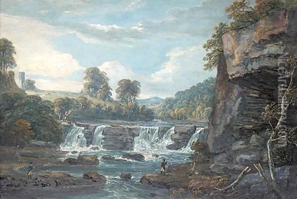 Aysgarth Falls, Yorkshire Oil Painting - Paul Sandby