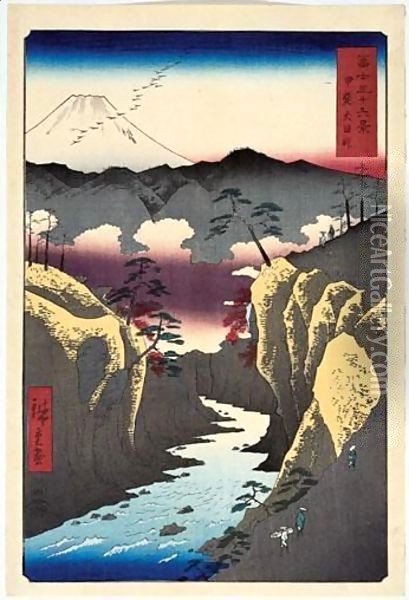 Le Mont Fuji Vu Du Col D'Inume. Province De Kai Oil Painting - Utagawa or Ando Hiroshige