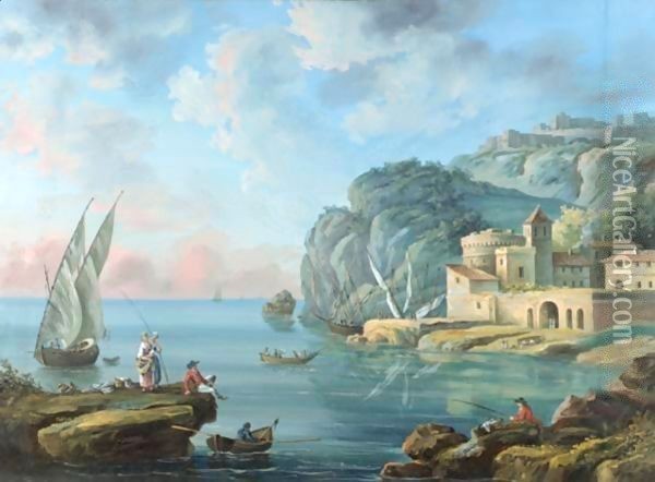 Paysage Maritime Oil Painting - Claude-joseph Vernet