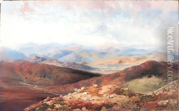 Choill Hills Looking On Balmoral Oil Painting - Carlo Bossoli