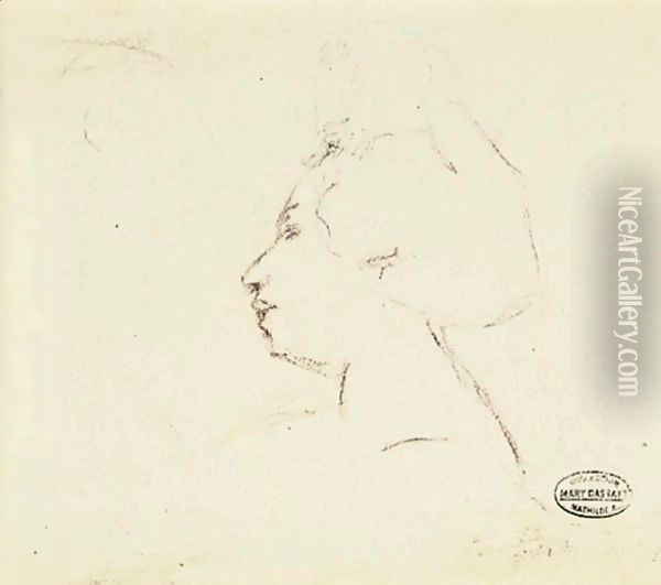 Profile D'Une Femme Oil Painting - Mary Cassatt