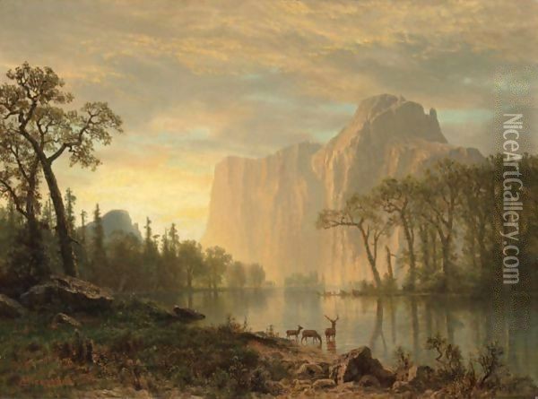 El Capitan, Yosemite Oil Painting - Albert Bierstadt