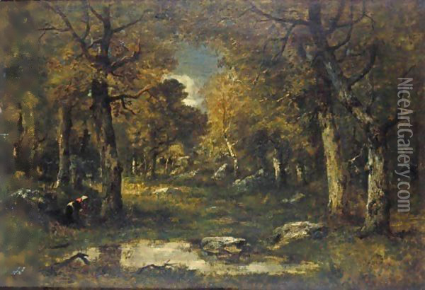 La Foret De Fontainebleau Oil Painting - Narcisse-Virgile D Az De La Pena
