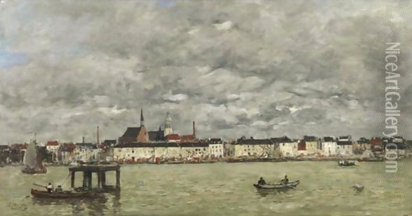Anvers, L'Escaut Et Le Quais Oil Painting - Eugene Boudin