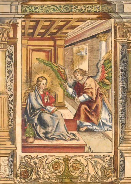 The Annunciation Oil Painting - Lucas The Elder Cranach