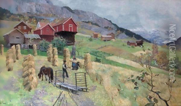 Ovre Telemarken (Upper Telemark) Oil Painting - Fritz Thaulow