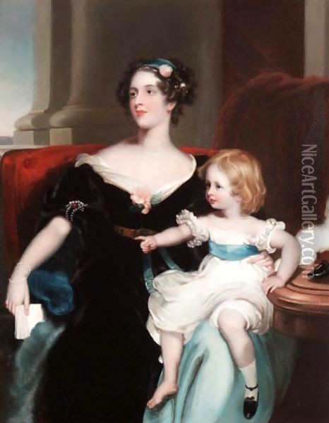 Portrait Of Harriet, Countess Gower (1806-68) And Her Daughter, Elizabeth Georgiana, Later Duchess Of Argyll (1824-78) Oil Painting - Sir Thomas Lawrence