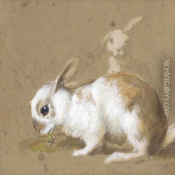 Rabbits Oil Painting - Archibald Thorburn