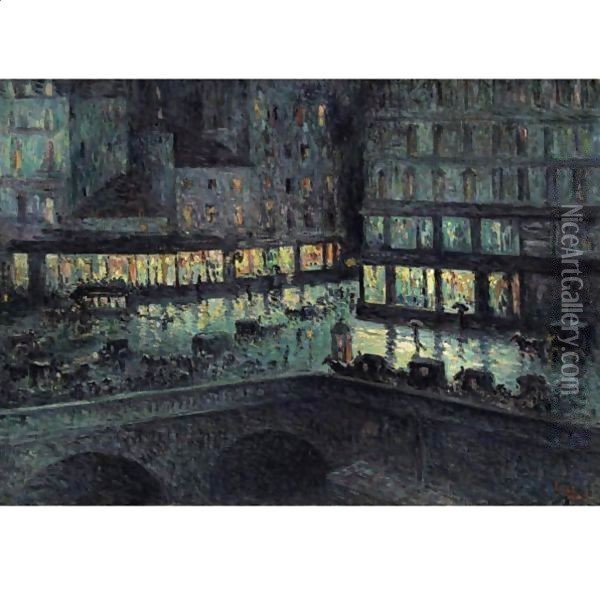 La Samaritaine, La Nuit Oil Painting - Maximilien Luce