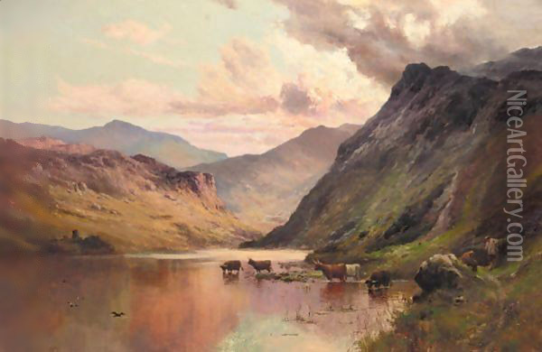 At The Foot Of Kirkstone Pass Oil Painting - Alfred de Breanski