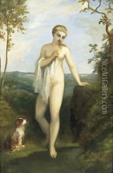 Bather Oil Painting - Narcisse-Virgile D Az De La Pena
