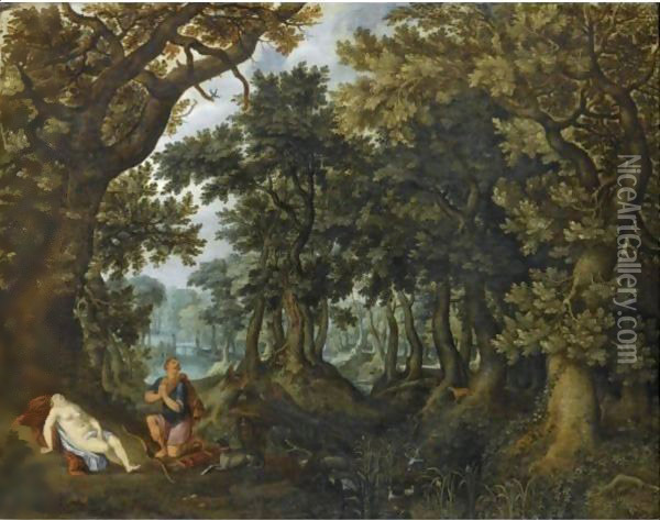 Cephalus And Procris Oil Painting - Denys Van Alsloot