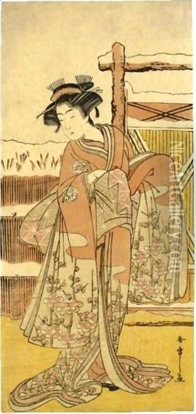 Osagawa Tsuneyo II In An Unidentified Role Oil Painting - Katsukawa Shunsho
