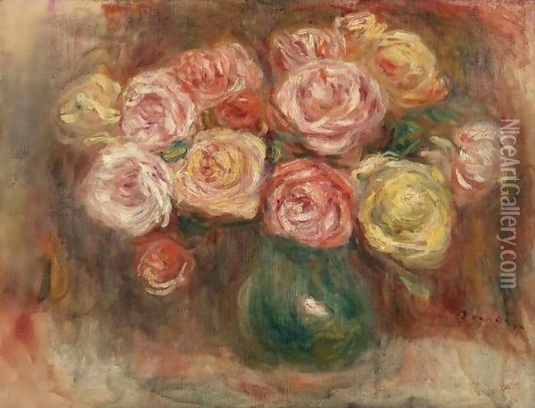 Vase De Fleurs Oil Painting - Pierre Auguste Renoir
