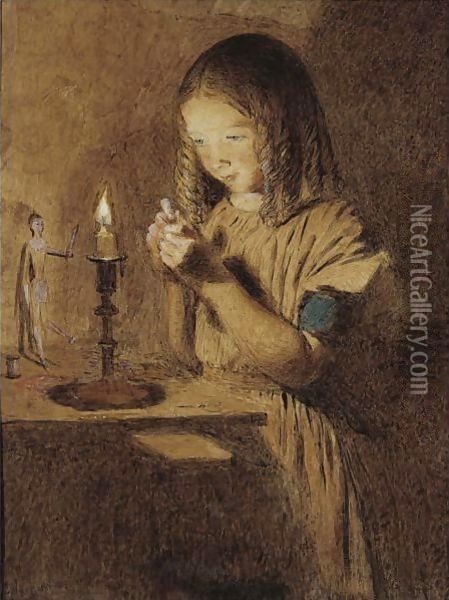 The Little Dressmaker Oil Painting - William Henry Hunt