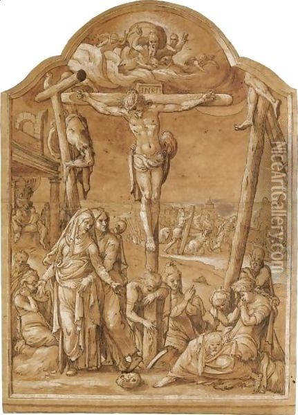 The Crucifixion Oil Painting - Pieter Aertsen