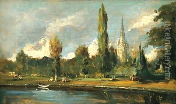 A View Of Salisbury Cathedral Oil Painting - John Constable
