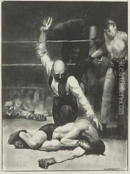 Counted Out, Second Stone Oil Painting - George Wesley Bellows
