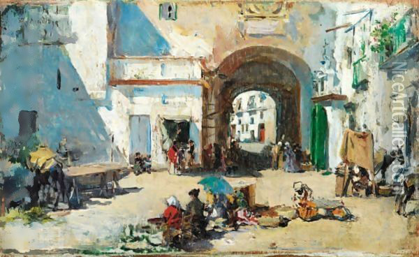 Scene De Rue Oil Painting - Raimundo de Madrazo y Garreta