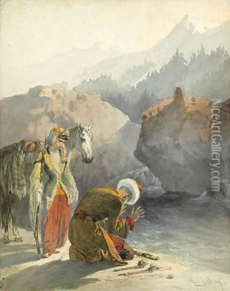 The Prayer Oil Painting - Mihaly von Zichy