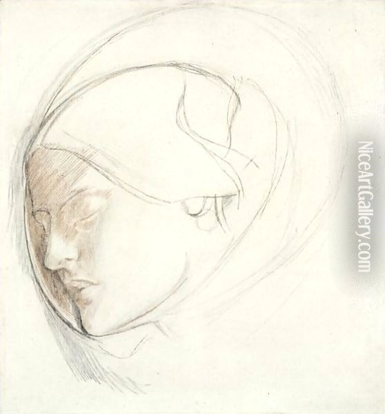 Study For Found Oil Painting - Dante Gabriel Rossetti
