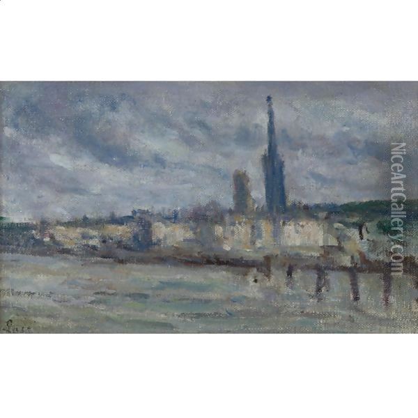 Rouen Les Quais Oil Painting - Maximilien Luce