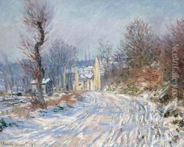 Route De Giverny En Hiver Oil Painting - Claude Oscar Monet