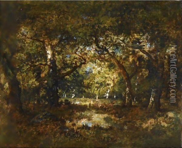 Foret Oil Painting - Narcisse-Virgile D Az De La Pena