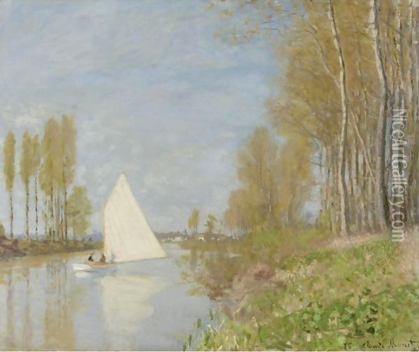 Voilier Sur Le Petit Bras De La Seine, Argenteuil Oil Painting - Claude Oscar Monet