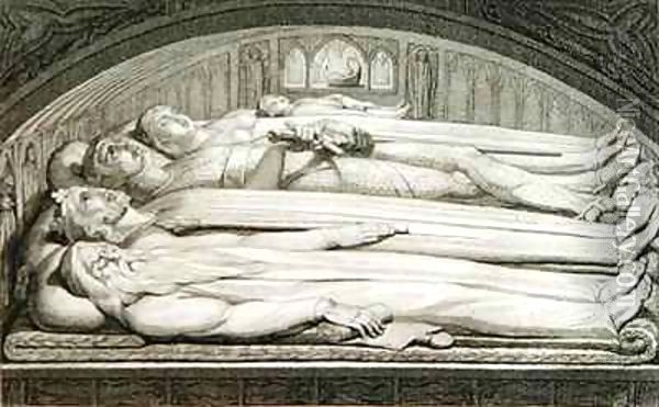 The King, Councellor, Warrior, Mother and Child in the Tomb Oil Painting - William Blake