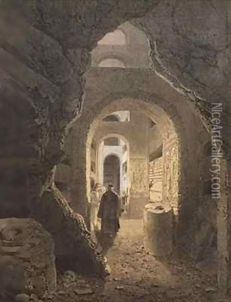 Catacombs of San Calixto in Rome Oil Painting - Felix Benoist