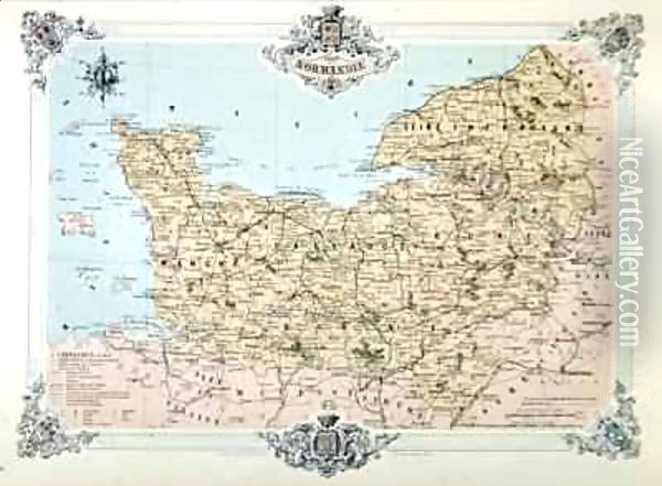 Map of Normandy Oil Painting - Felix Benoist
