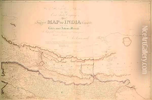 Map of India Oil Painting - Aaron Arrowsmith