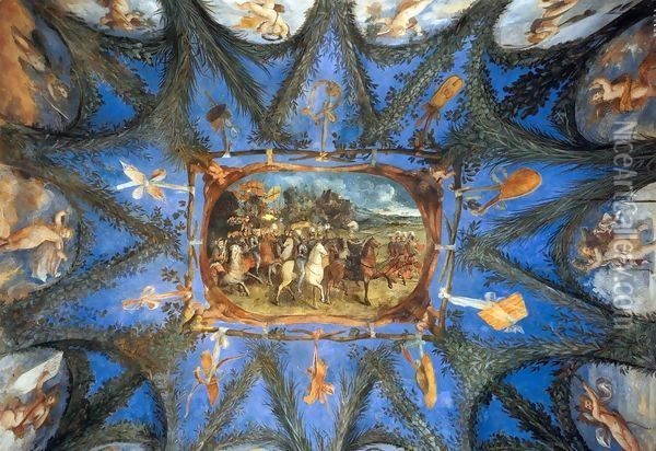 Francesco Maria della Rovere Leading His Troups Oil Painting - Dosso Dossi