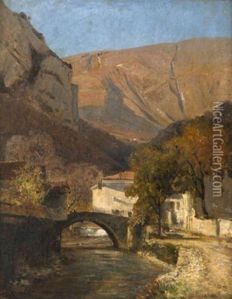 Le Pont De Sassenage Oil Painting - Jean Alexis Achard