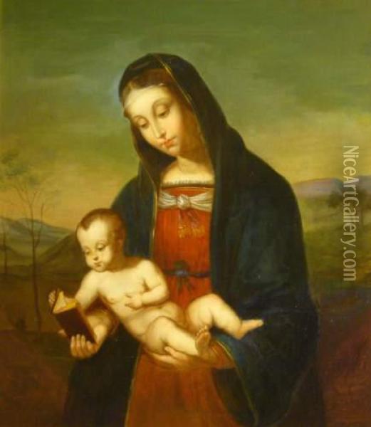 Vierge A L'enfant Dans Un Paysage Oil Painting - Mariotto Albertinelli