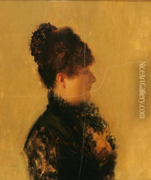 Portrait Of A Lady Oil Painting - John White Alexander