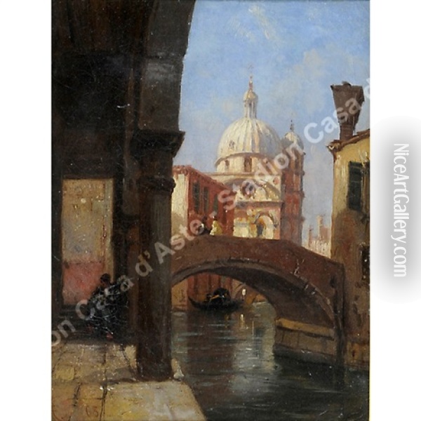 Venezia, Chiesa Si S. Maria Dei Miracoli Oil Painting - Vincenzo Cabianca