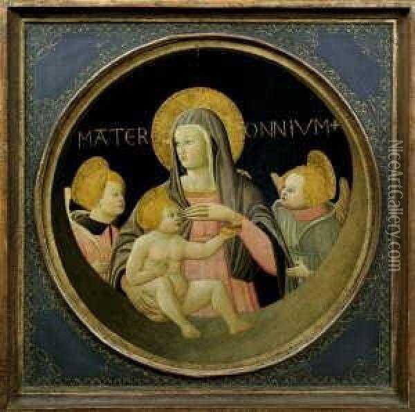 Mater Omnium. Madonna Mit Kind Und Engeln. Oil Painting - Apollonio di Giovanni