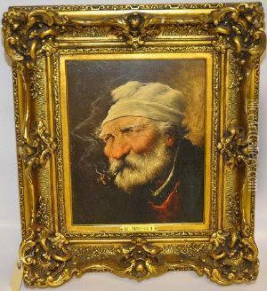 Portrait Old Man Oil Painting - Roman Arregui