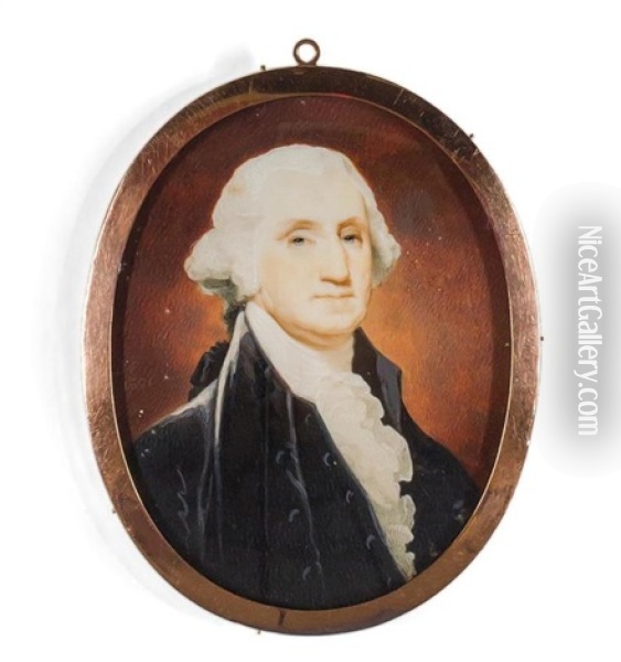 The Meredith-moreau-pratt Miniature Of President Washington, 1801 Oil Painting - Robert Field
