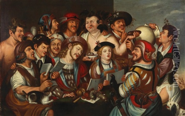 Satire On A Madrigal Concert Oil Painting - Niccolo Frangipane