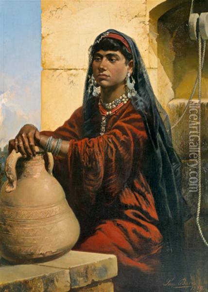 Egyptienne A La Cruche Oil Painting - Leopold Bara