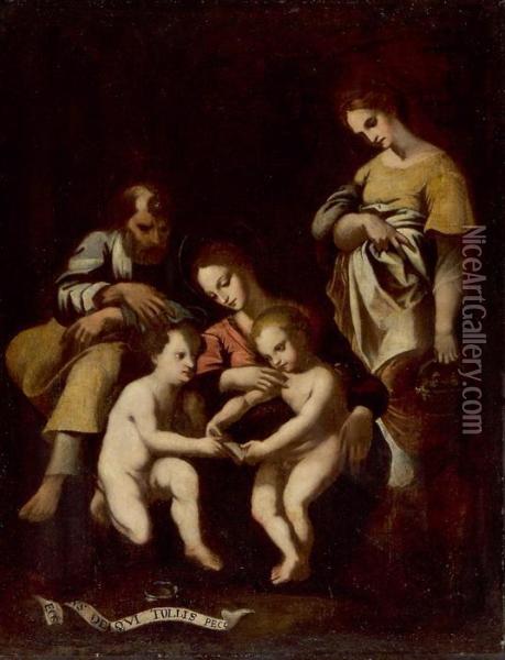 Heilige Familie Mit Johannes Dem Taufer Oil Painting - Paolo Bartolini
