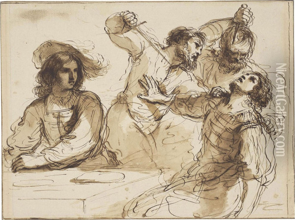 The Assassination Of Amnon Oil Painting - Francesco Bartolozzi