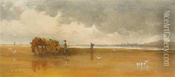 Gathering Kelp On Merrion Strand Oil Painting - Rosemary Barton