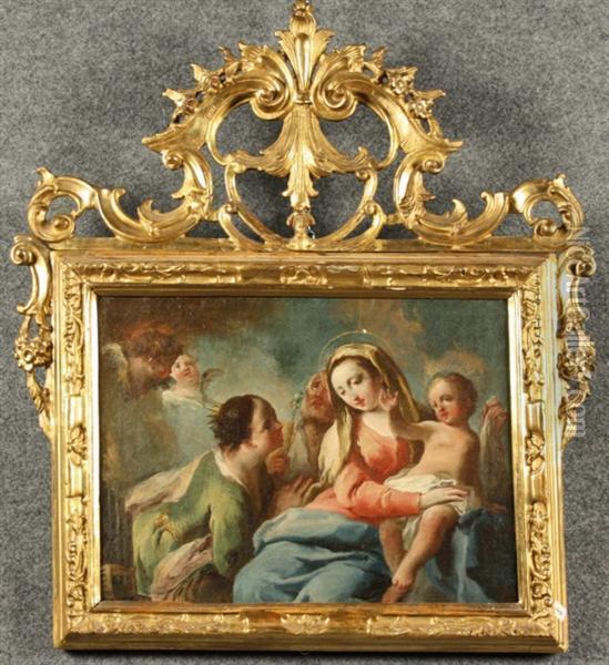 Madonna Con Bambino, San Giuseppe, Santa Cecilia E Angeli Oil Painting - Federico Bencovich